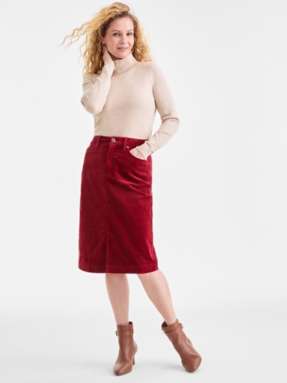 Style & Company 5 Pocket Corduroy Skirt Size 12